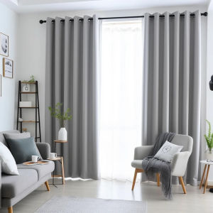 Curtain LIGHT GRAY Aesthetic Plain 100% Katrina Fabric (RING/GROMMET TOP) 4.6 feet Width & 6/7 feet Length