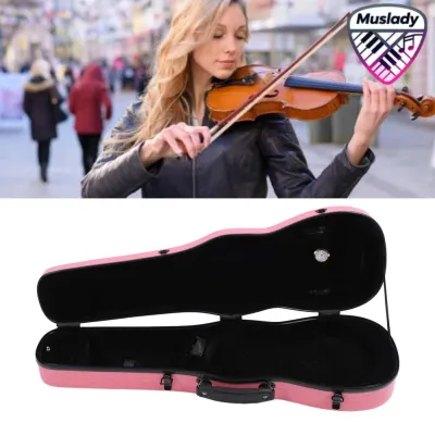 MUSLADY Hộp đựng đàn violon Hộp đựng đàn violon Nội thất bằng sợi carbon mềm nhung có máy đo độ ẩm cho ngoài trời