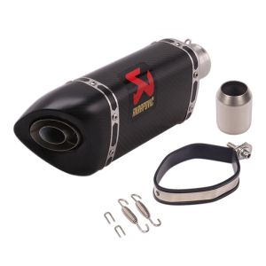 Motorcycle Exhaust Muffler Pipe Escape Moto Akrapovic Canister End PIPE with DB killer Real Carbon Fiber 350MM 395MM 495MM Universal For KTM DUKE690 RC390 CBR150 MT-07 R6 MT-09 ninja400 cfmoto 300SR NK650 ETC
