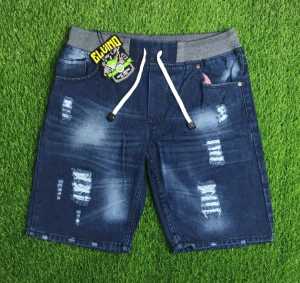 Celana Jeans Pendek Sobek Robek Denim Pria Laki2 Cowok Cowo Pinggang Karet Melar Tali Kolor Ukuran Jumbo Terbaru 2023 Warna Biru Navy Dongker Muda Thin Brown Cokelat