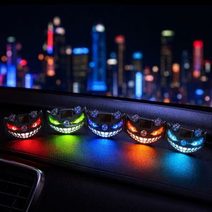 DOUCAI Blinking Moving Eyes Solar Demon Eye Light Suction Cup Installation Suction Cup Mount Car Ambient Light Safety Signal Lamp Warning Vehicle Signal Lights Car Roof Decoration