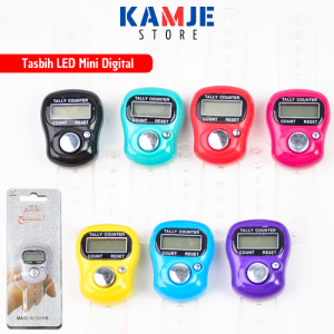 KAMJE Tasbih Digital Mini LED Tasbeh Alat Hitung Penghitung Elektronik Jari Finger Counter Tally