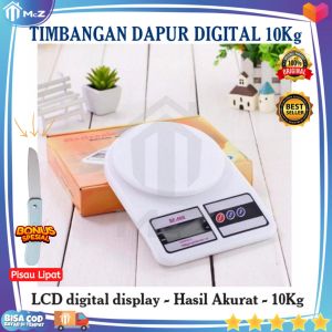 TIMBANGAN DAPUR DIGITAL Akurat Kapasitas 10 Kg PUTIH Free Baterai Bonus Pisau Lipat - Timbangan Digital Kue LCD Display - Timbangan Digital Dapur 10Kg - Timbangan Dapur Digital SF 400 - Timbangan Dapur Kue Digital 10Kg - Praktis Serbaguna - bisa COD