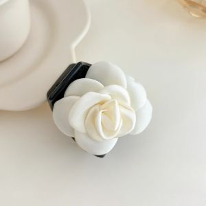 Jepit Rambut Korea Bunga Mawar Bahan Satin Korean Ribbon Silk Rose Flower Bows Hair Claw HFFR001