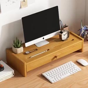 Computer Monitor Elevated Rack Notebook Heightened Storage Rack with Drawer Office File Desktop Storage Rack