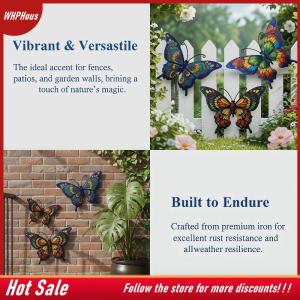 【COD】🔥🔥🔥 Garden Iron Butterfly Wall Art 3pcs Set for Outdoor Decoration