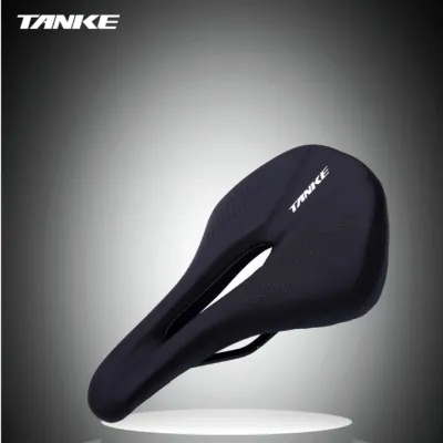 TANKE-PU Leather Mountain Road Bike Saddle MTB Seat Snug Gel Filled Waterproof Shockproof Bicycle Saddle Hollow Short nose desig