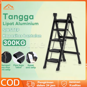 Tangga Lipat Multifungsi 5/6 Step Tangga Rumah Lipat Tangga Besi Lipat Tangga Lipat Aluminium 2 Meter Premium Ladder Kuat & Ringan