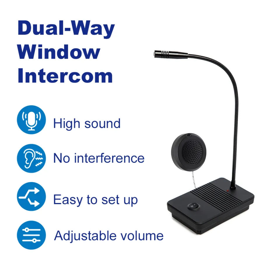 Dual Way Window Speaker Intercom Talk Through Glass Window Two Way