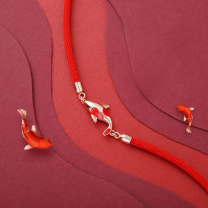 Hmeme Chúc may mắn Vòng đeo tay bện dây Koi Vòng đeo tay màu đỏ chuỗi Valentine Quà Tặng cặp vợ chồng