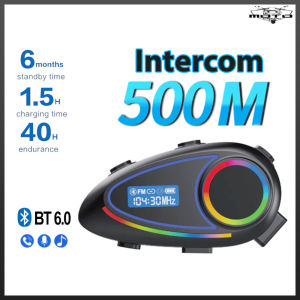 K18 Motorcycle Helmet Intercom Stereo FM Radio Interphone Headset