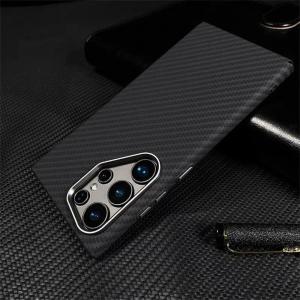 For Samsung Galaxy S25 S26 Ultra Carbon Fibre MagnePhone Case S23 S24 Ultra Plus Wireless Charging Hard PC Shockproof Cover