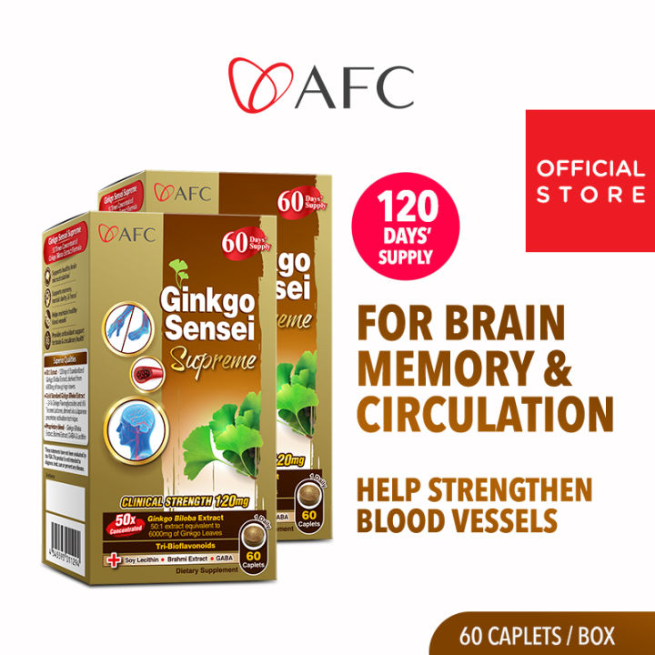 [2 Boxes] AFC Ginkgo Sensei Supreme Ginkgo Biloba Extract for Brain ...