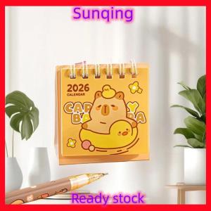 SQ Stationery [Flash Sale] 1ชิ้น2026น่ารัก capybara แพนด้าตั้งโต๊ะปฏิทินแบบพกพาอุปกรณ์สำนักงานปฏิทินขนาดเล็ก