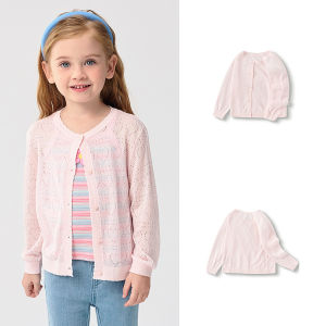 balabala Girls Knit Cardigan Sweater Summer Air Conditioning Shirt