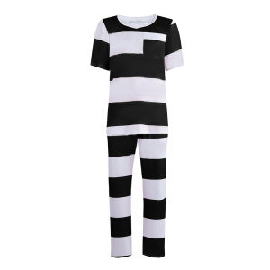 Striped prison uniform halloween prisoner cos suit prison prisoner suit cosplay cosplay costume holiday gift