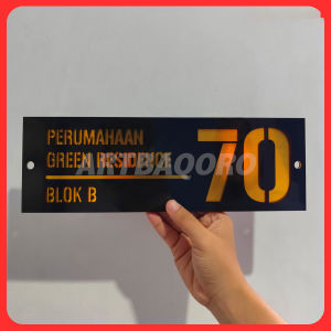 Custom Papan Nomor Rumah Estetik Double Layer Bahan Akrilik Premium Berkualitas Mewah Minimalis Aesthetic