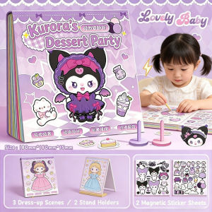 DIY Magnetic Sticker Princess Magnetic Quiet Book No-Cut Reusable Sticker Books for Kids Girls Gift