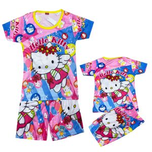 SETELAN ANAK/BAJU TIDUR ANAK PEREMPUAN/SETELAN HELLO KITTY /SETELAN KARTUN