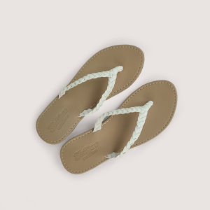 Sandal Jepit Wanita Kulit Sintetis Motif Kepang Papirut Sol Karet Anti Licin Lodia Mona