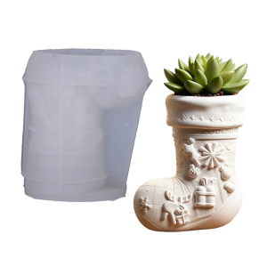 Multi Purpose Stocking Shape Vase Silicone Mold For Resin Casting Succulent Planters And DIY Gift Giving