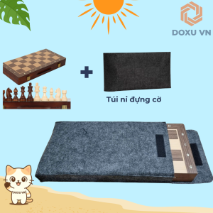 Bộ cờ vua bằng gỗ nam châm cao cấp 15 inch (~39 cm) dành cho trẻ em có thể gấp