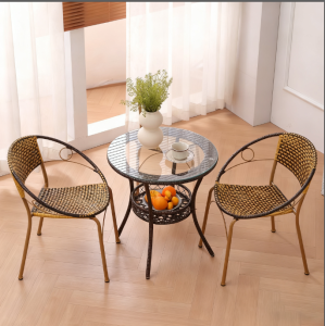 🔥สุดฮอต🔥ชุดโต๊ะเก้าอี้หวายเทียม PE สุดหรู เก้าอี้หวาย ชุดโต๊ะเก้าอี้ ชุดโต๊ะกาแฟกลางแจ้ง  เฟอร์นิเจอร์หวายกลางแจ้ง เฟอร์นิเจอร์หวายทนทาน กันแดดกันฝน ดีไซน์ทันสมัย เหมาะสำหรับสวน ระเบียง หรือพื้นที่กลางแจ้ง