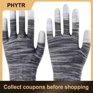【PHYTR】 12 Pairs Car Vinyl Wrap Gloves Polyester PU Coated Fingertip Anti-Static Gloves Dust-Free Window Tint Working Gloves