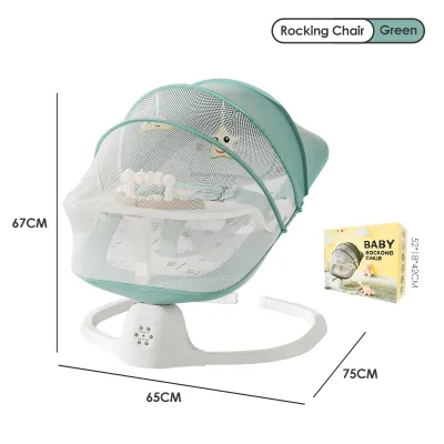 COCOBB Ergonomic Newborn Smart Rocker with Mosquito Net and Bluetooth Music - Baby Swing Crib for 0-3 Years