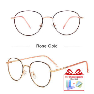 0-400 Photochromic Graded Glasses for Nearsighted Anti-Radiation Round Frame Myopia Glasses for Man and Woman