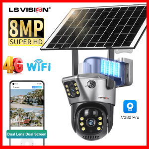 V380 Pro 4K 8MP Solar CCTV Solar Camera WIFI/4G Wireless CCTV kamera luaran dua arah Audio terbina dalam bateri kuasa rendah warna penglihatan malam PTZ penjejakan mudah alih kalis air