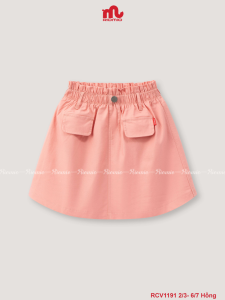 Chân Váy Kaki Bé Gái Riomio Vải Kaki Cotton 4 Chiều Phom A Cá Tính Có Quần Chip Lụa Bên Trong Hồng Be Size 2/3–6/7 (13–27kg) RCV1191