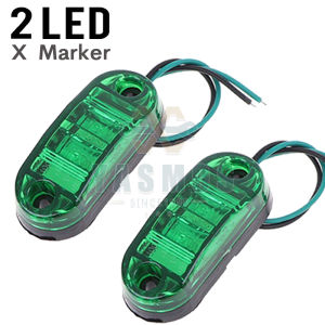 (2PCS) 12V-24V Universal 2LED Truck Side Marker Indicator Light Turn Signal Lamp Auto Tail Warning Light