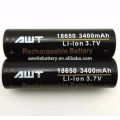 Baterai Cas AWT 3400mAh Hitam 18650 Battery Baterai Batrai Cas Rechargeable Battery. 