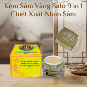Kem Nám Vip Sâm Vàng Sato Trắng Da Thâm Tàn Nhang Đồi Mồi 9 in 1 Chiết Xuất Nhân Sâm 20g