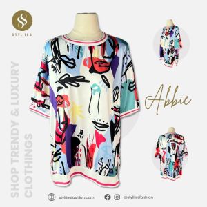 STYLITES Abbie Round Neck Silk Short Sleeve Blouse with Waistband