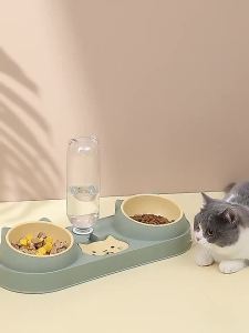 ชามแมว ชามสัตว์เลี้ยง ป้องกันปากเปียก ชามสามช่อง เครื่องจ่ายน้ำอัตโนมัติ ชามแมว ชามอาหารสุนัข ชามอาหารกันล้ม ผู้ผลิตขายส่ง