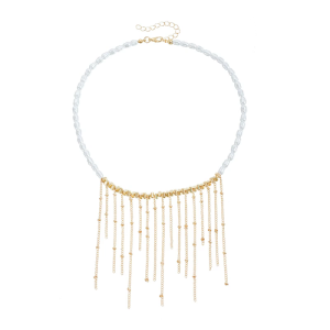 Hiện đại nhiều sợi ngọc trai giả Vòng cổ với tua có thể tháo rời quyến rũ cho phong cách đa năng