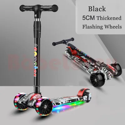 Kids 3 Wheels Kids Scooter Kids Outdoor Toy Folding Scooter Adjustable Height Flash Wheel