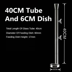 6 Size Glass Aquarium Feeder Tube Dish Fish Tank Shrimp Snail Food Dispenser Bottom Feeding Bowl Aquarium Accessories
