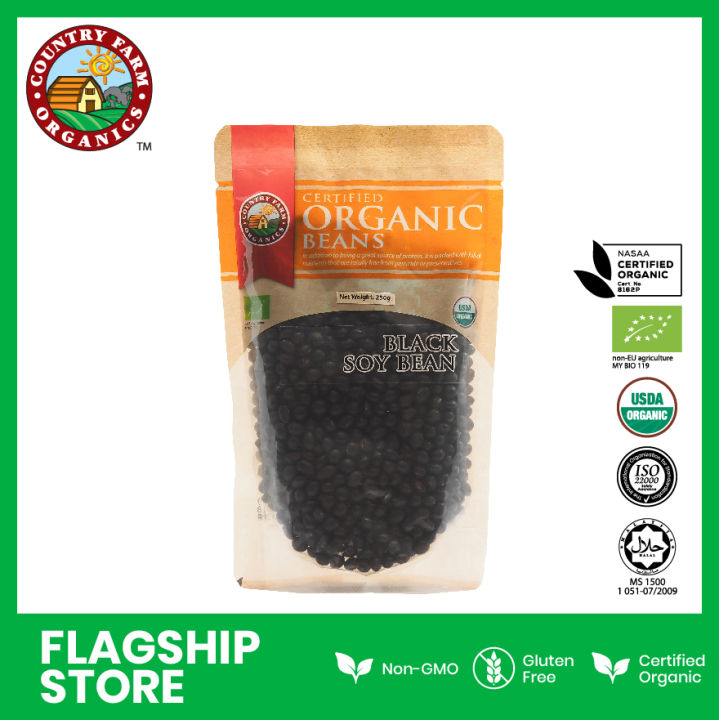 Country Farm Organics Certified Organic Black Soy Beans (250g) Lazada