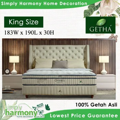 Getha Matress / Getha Genetics 100 Natural Latex / Tilam Getah Asli / Natural Latex Mattress / Full Latex Mattress / Single / Super Single / Queen / King