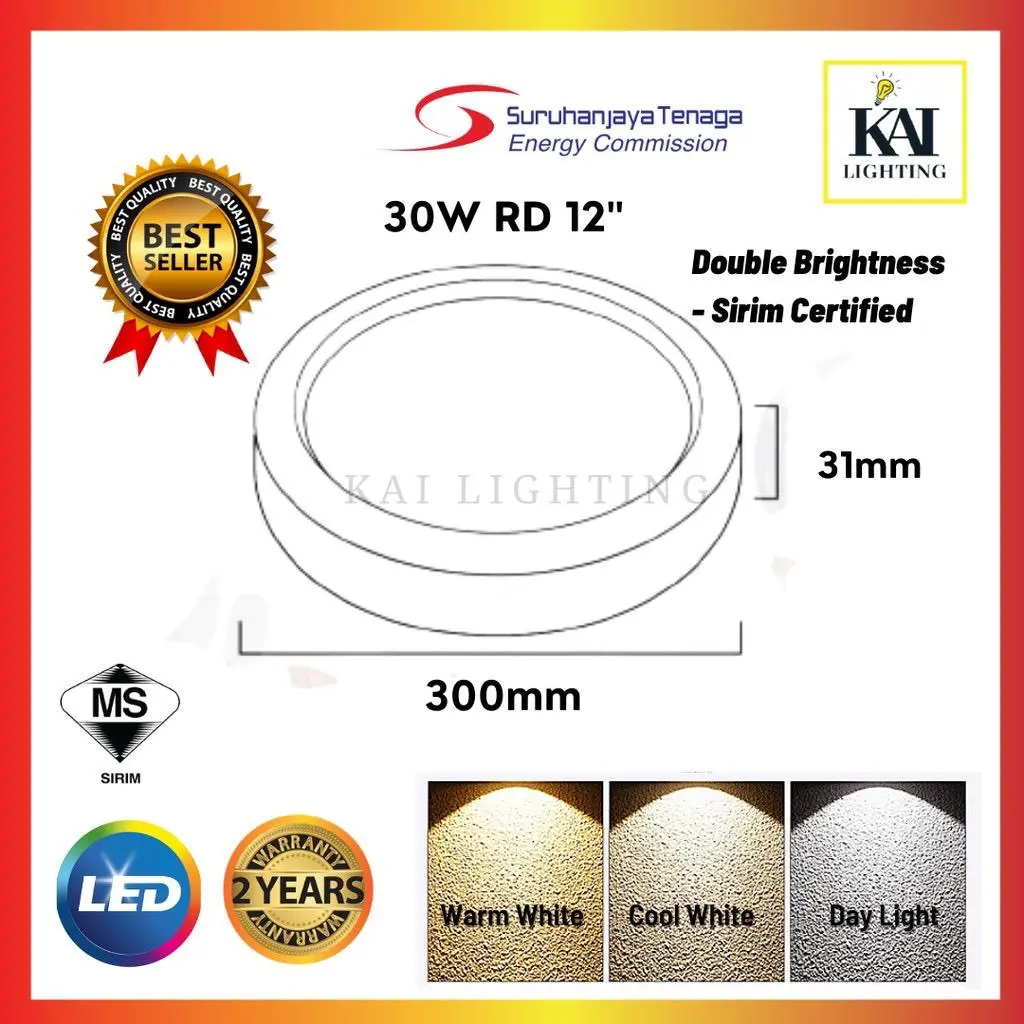 [Sirim] 30W 24W 18W LED Surface Downlight Round Square Surface Mounted Downlight Ceiling Down Light [2 Years Warranty]