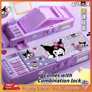 Kuromi Password pencil case Multifunctional Pencil box cinnamoroll Large Capacity Double Layer Primary School Student Pencil