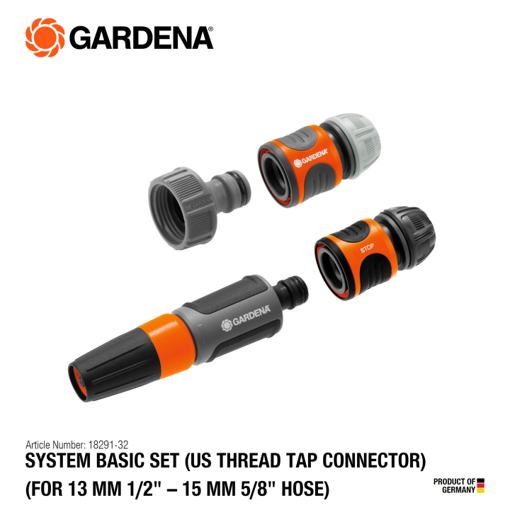 GARDENA System Basic Set (US THREAD Tap connector) (for 1/2-5/8 hose)