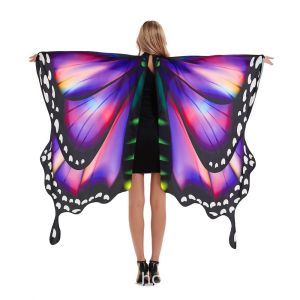 MAOMEI Trang phục hóa trang Trang phục cánh bướm Trang phục Nhiều màu sắc Áo choàng hình bướm Trang trí tự làm Cosplay Áo choàng Pixie Halloween