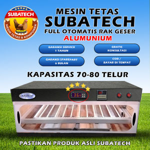 SUBATECH Mesin Tetas Telur Full Otomatis Rak Geser Kap 70 80 Penetas