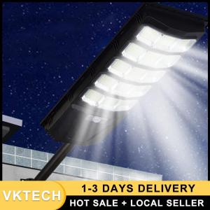 Large Solar Street Lights IP65 Waterproof LED Motion Sensor Lights with Remote Control for Yard Driveway Parking