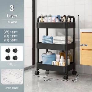FINSSO Eco Multifunction 3/4/5 Tier Trolley Storage Racks / Kitchen Trolley / Shelves Home Kitchen Rack Book Shelving Toys / Rak Dapur