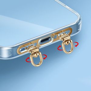 LIWU Double Buckle Gasket Phone Lanyard Tab Can Rotate 360 ° Stainless Steel Mobile Phone Lanyard Patch Universal Snap Strap Strap Fixed Gasket for Mobile Phone